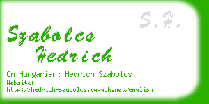 szabolcs hedrich business card